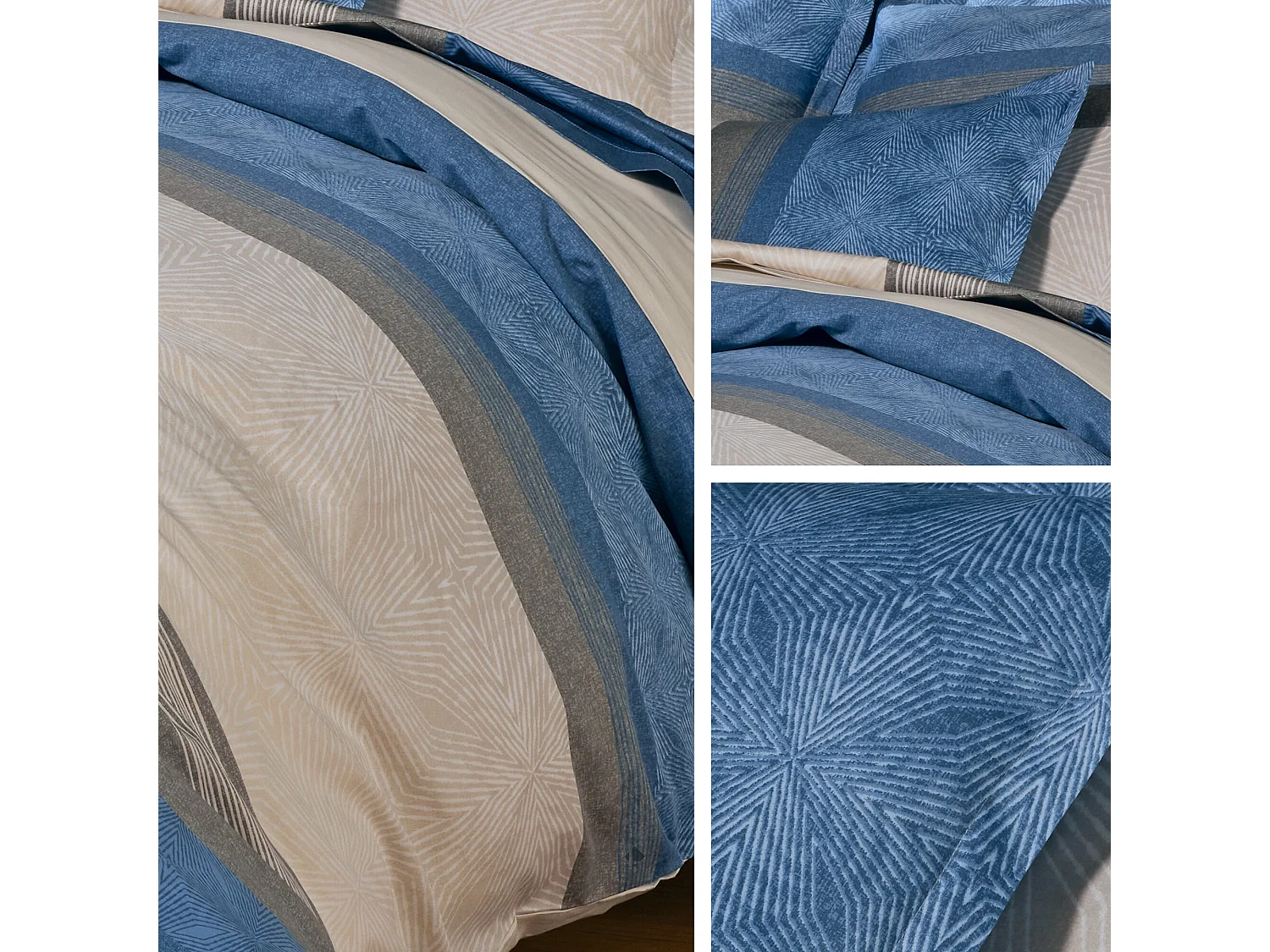 Taie d'oreiller 70x50 cm satin de coton TIAGO bleu Indigo