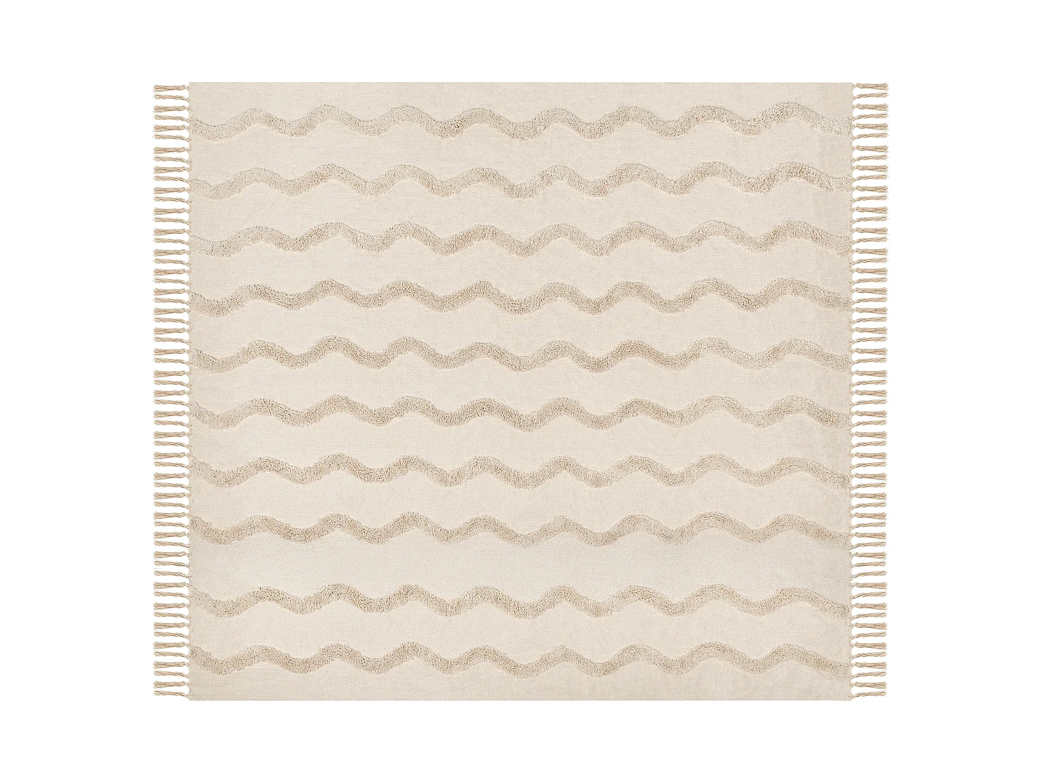 Couverture KHARI Coton 200 x 200 cm Beige clair