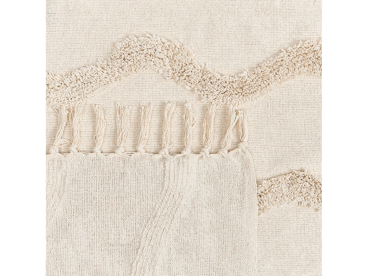 Couverture KHARI Coton 200 x 200 cm Beige clair