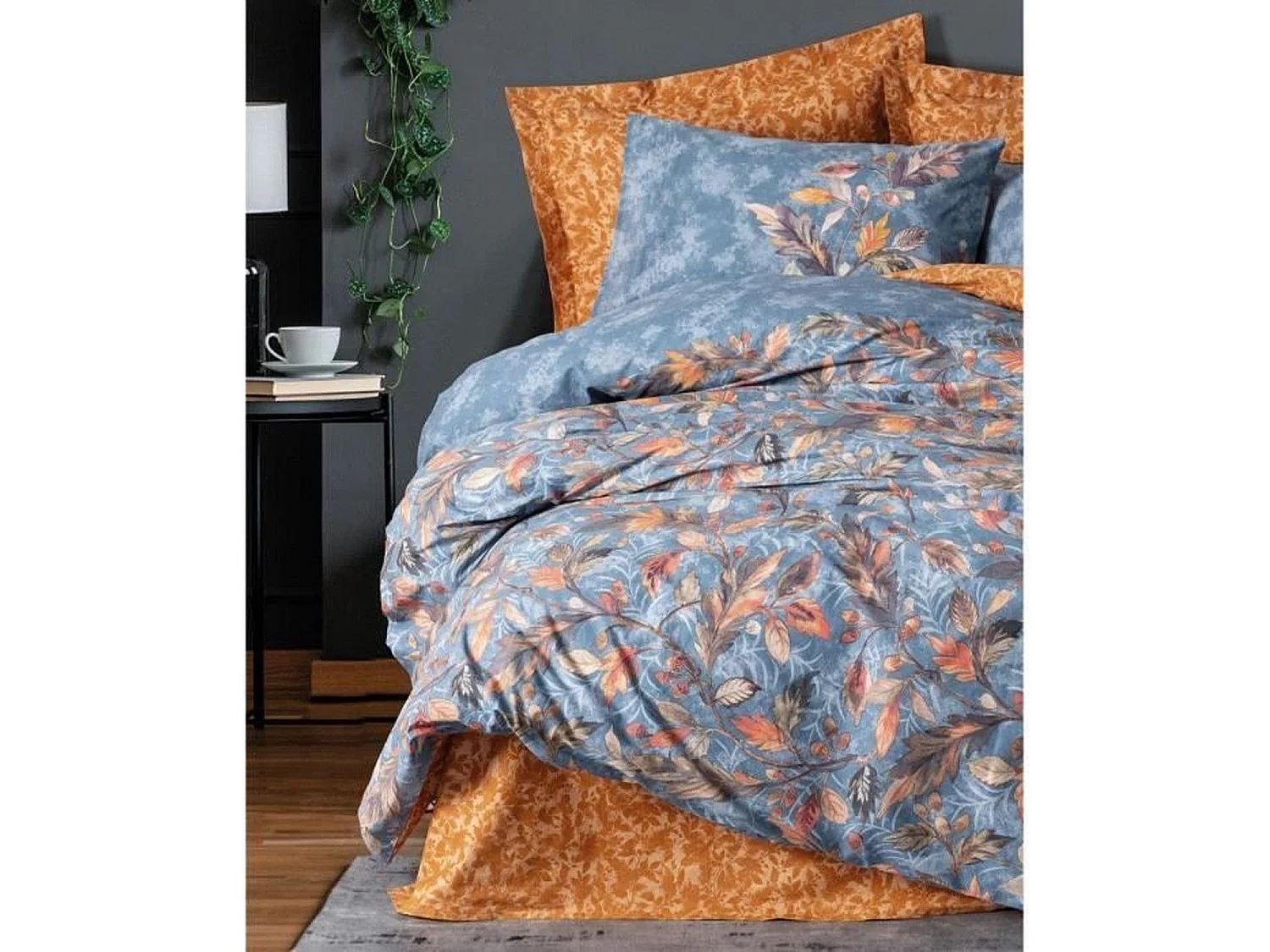Luxe Omkeerbaar Dekbedovertrek Set - King Size 220 x 240, 100% Versterkt Katoen, Mosterd