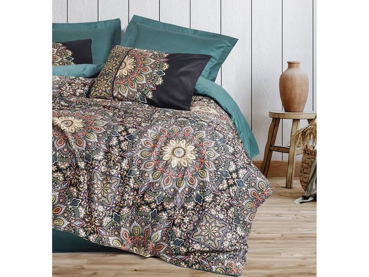 Luxe Satijn Katoen King Size Dekbedovertrek Set - Blauw Petrol - 220 x 240 cm + 2 Kussenslopen 60 x 60 cm