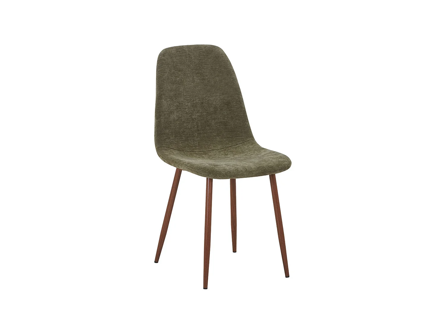 Silla de madera y tela con patas color nogal , set de 2 verde kaki