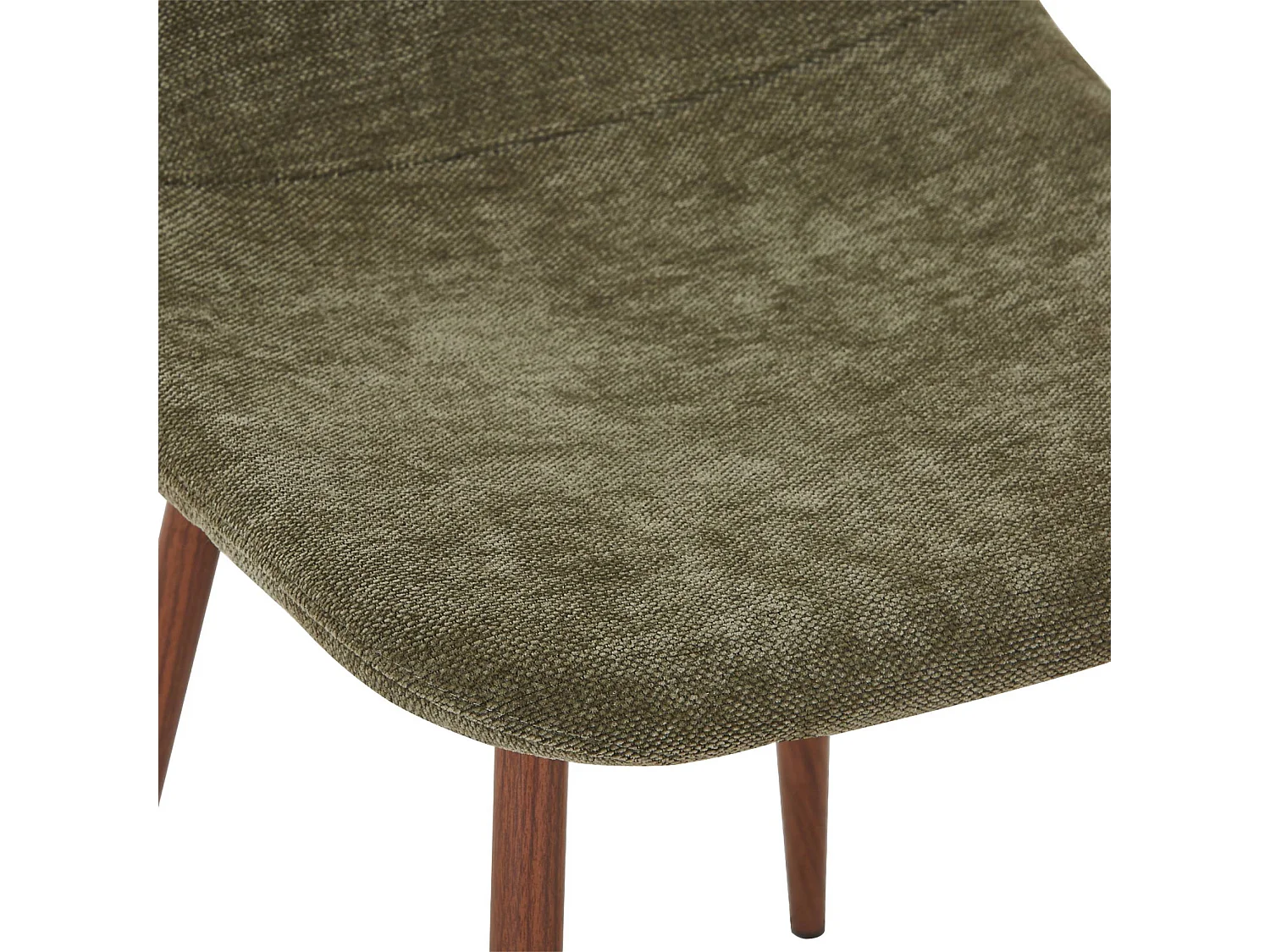 Silla de madera y tela con patas color nogal , set de 2 verde kaki