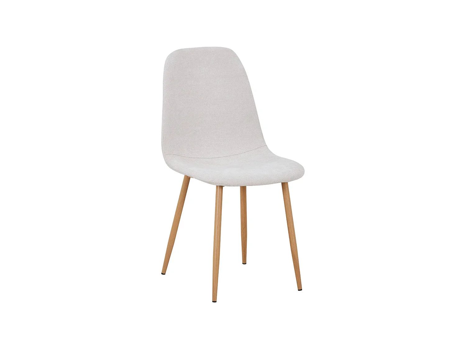 Silla de madera y tela con patas color natural, set de 4 beige
