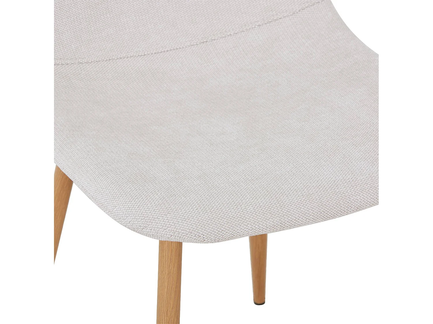 Silla de madera y tela con patas color natural, set de 4 beige