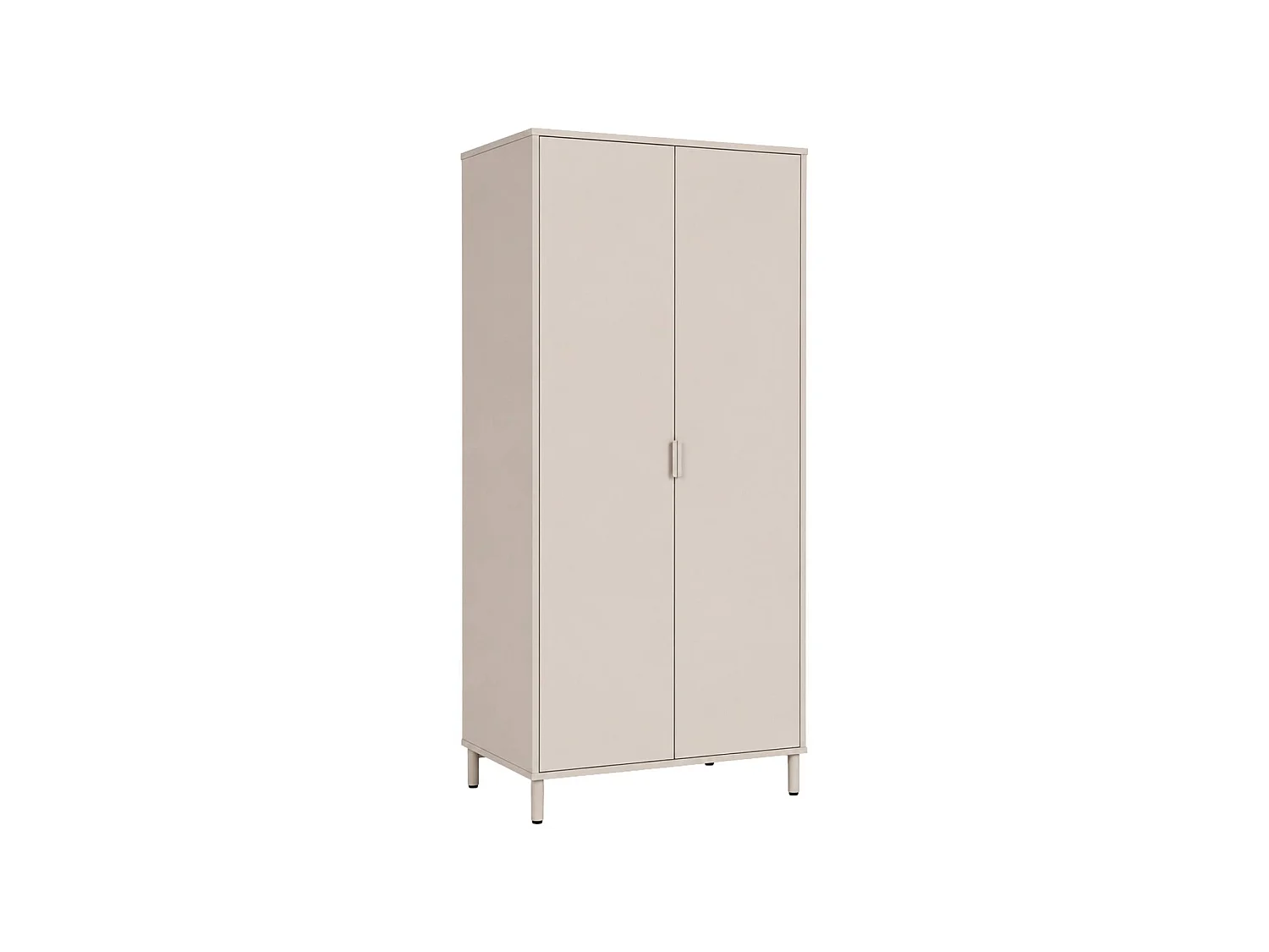 Guardaroba decorativo in legno e metallo 2 ripiani 1 appendiabiti, Ellie, Beige, 80x45x180 cm