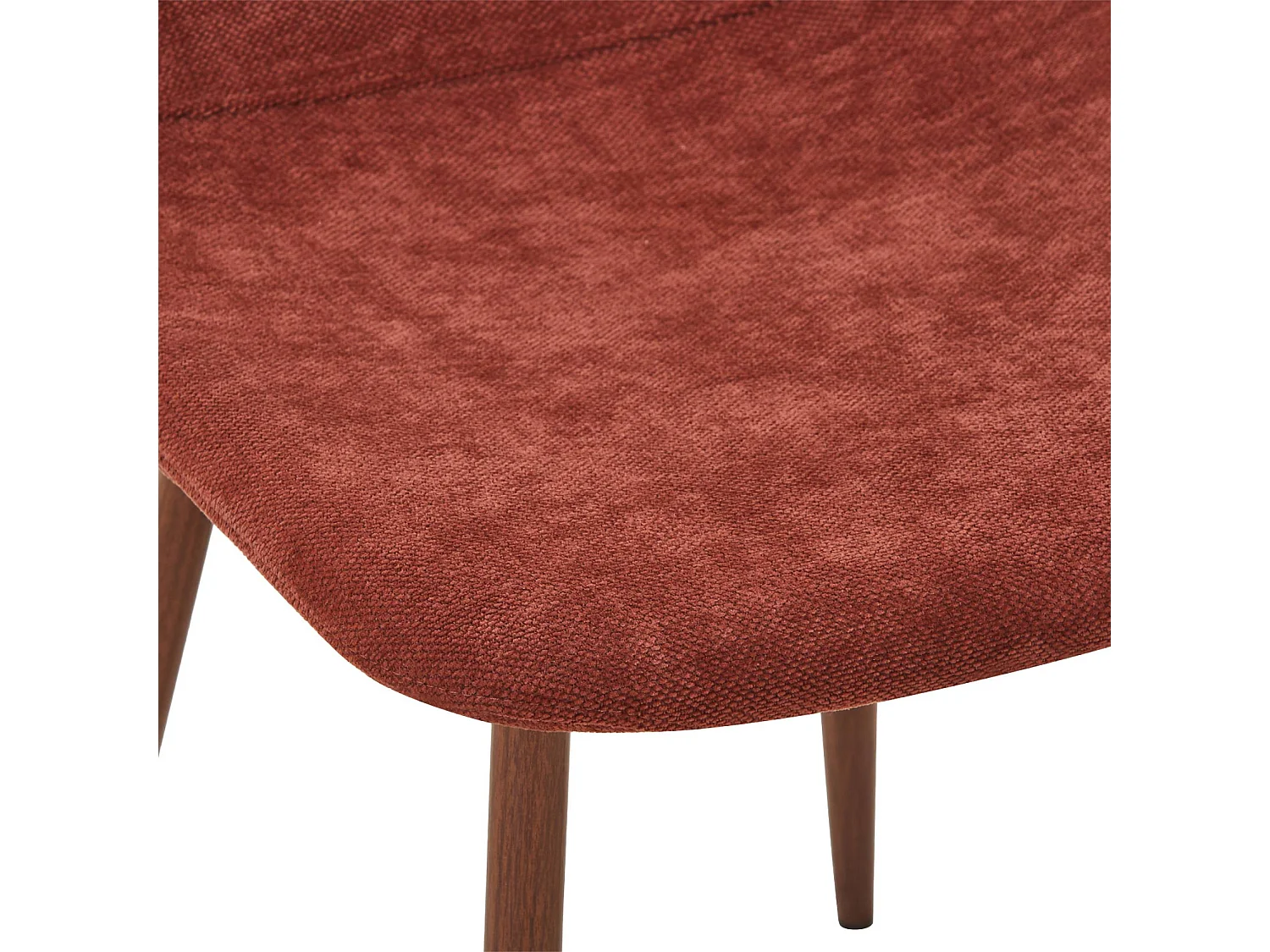 Silla de madera y tela con patas color nogal , set de 2 rojo