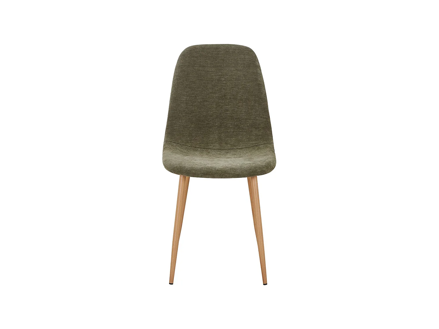 Silla de madera y tela con patas color natural, set de 4 verde kaki