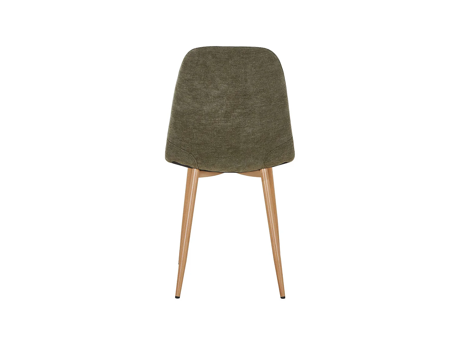 Silla de madera y tela con patas color natural, set de 4 verde kaki