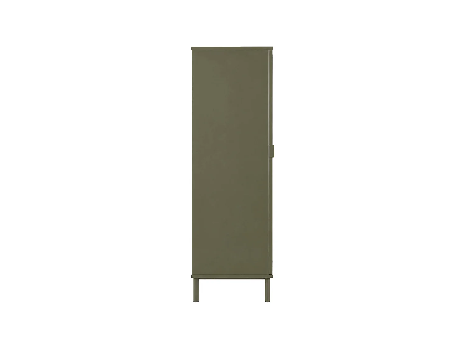 Guardaroba decorativo in legno e metallo 5 ripiani 1 appendiabiti, Ellie, Verde kaki, 119x45x180 cm