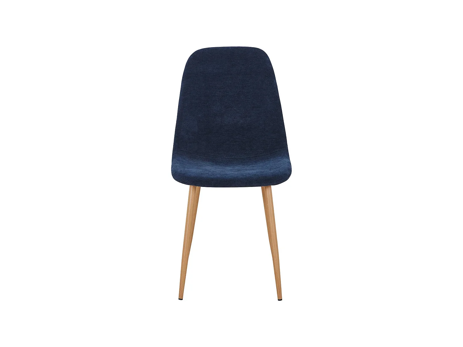 Silla de madera y tela con patas color natural, set de 4 azul