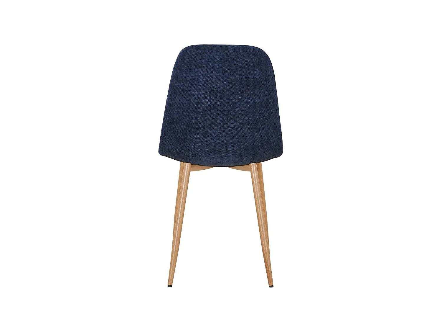Silla de madera y tela con patas color natural, set de 4 azul