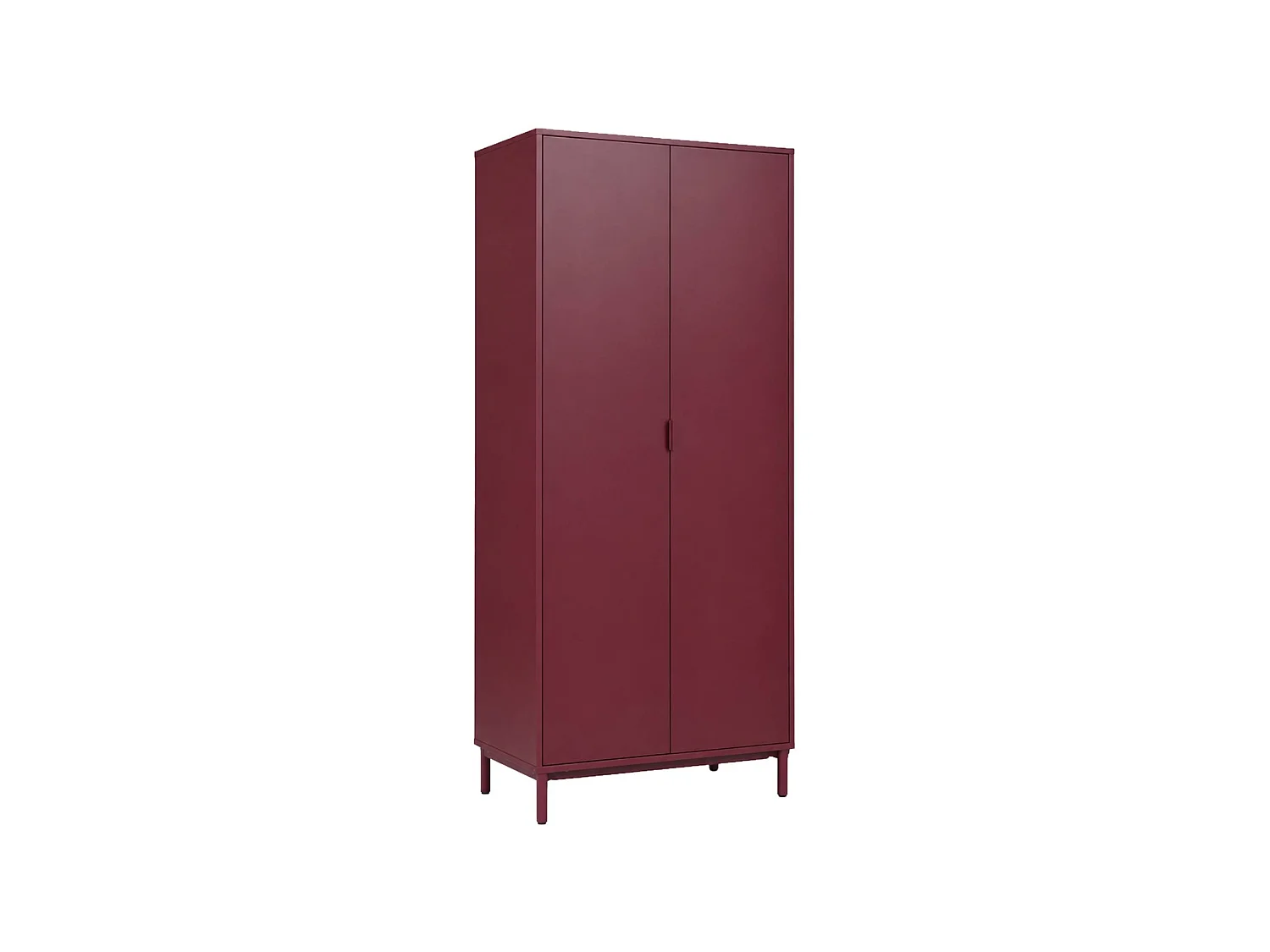 Guardaroba decorativo in legno e metallo 2 ripiani 1 appendiabiti, Ellie, Bordeaux, 80x45x180 cm