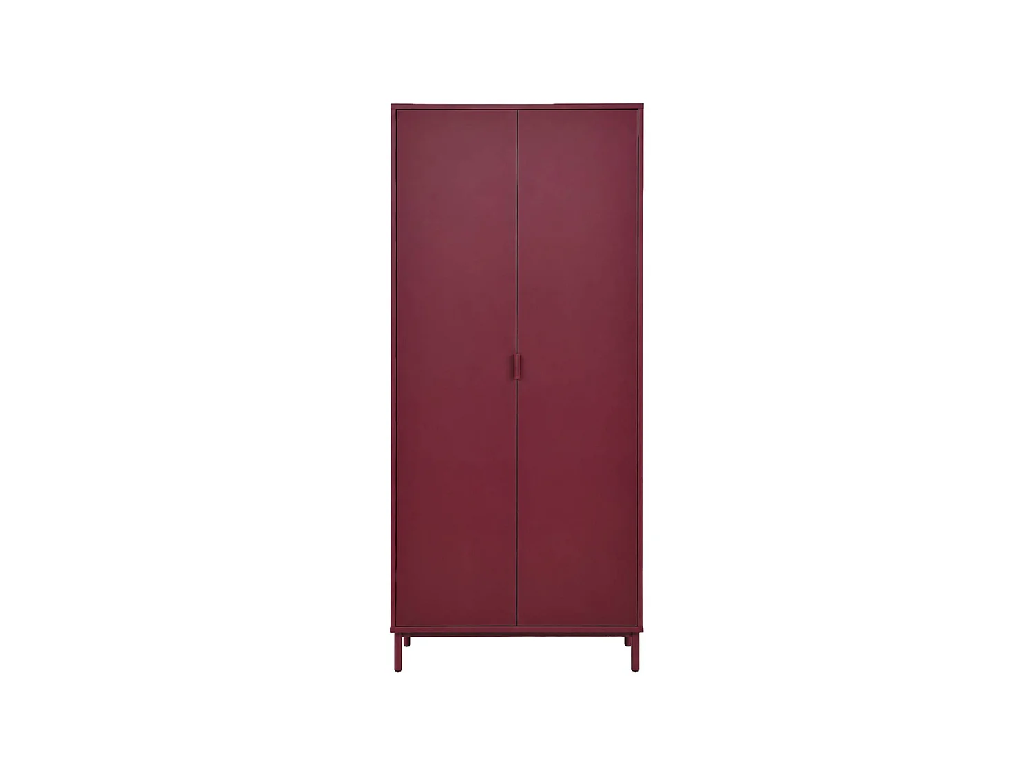 Guardaroba decorativo in legno e metallo 2 ripiani 1 appendiabiti, Ellie, Bordeaux, 80x45x180 cm