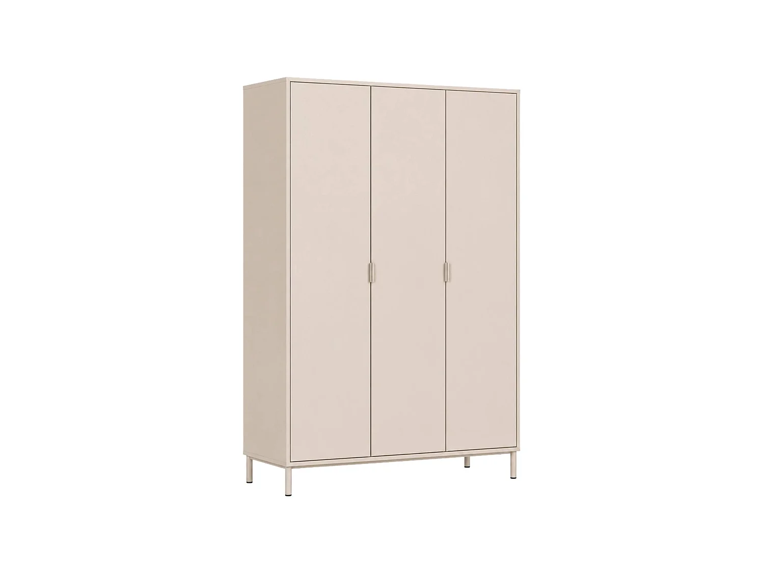 Guardaroba decorativo in legno e metallo 5 ripiani 1 appendiabiti, Ellie, Beige, 119x45x180 cm
