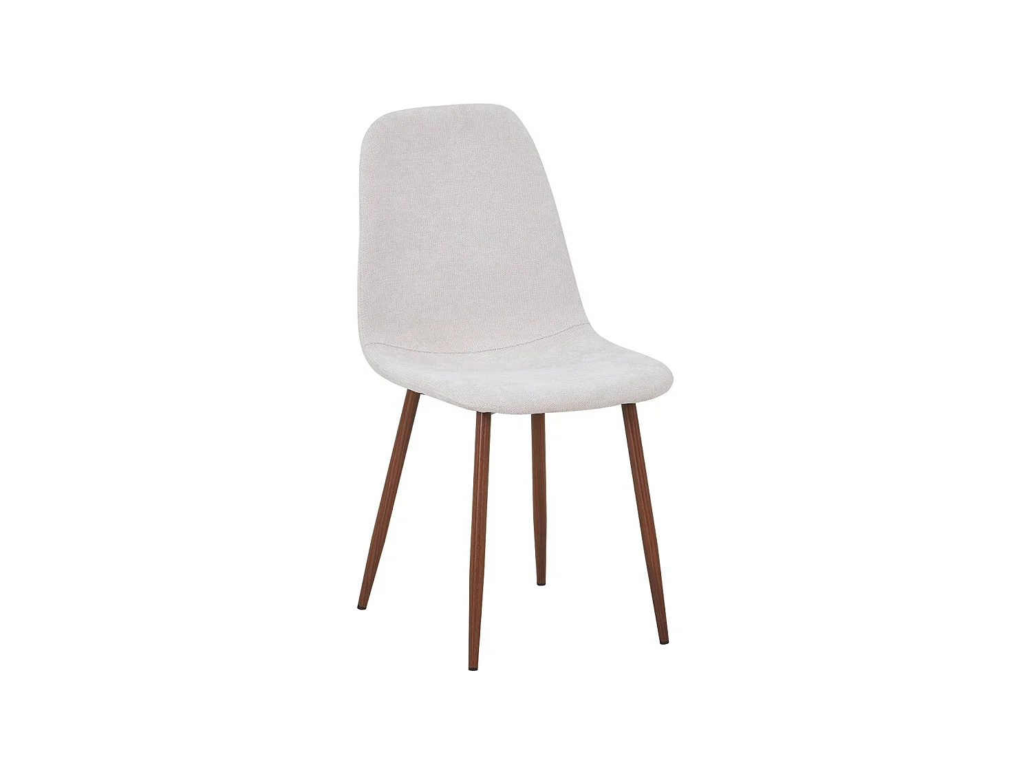 Silla de madera y tela con patas color nogal , set de 2 beige