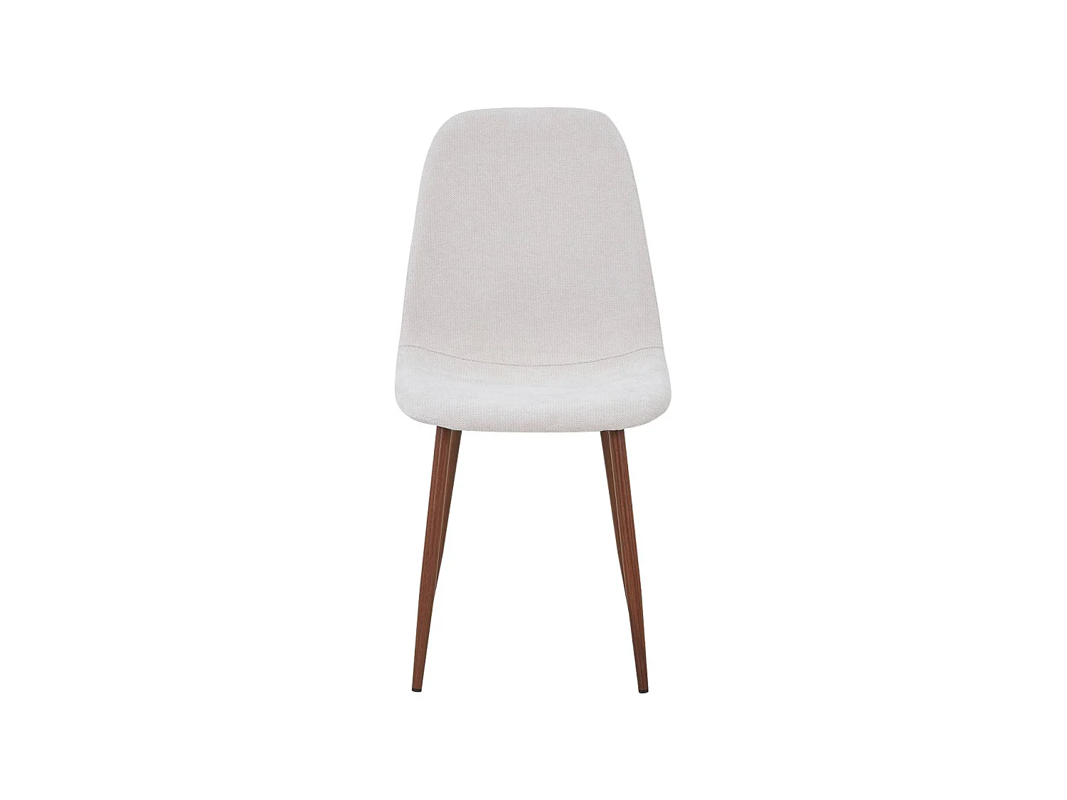 Silla de madera y tela con patas color nogal , set de 2 beige