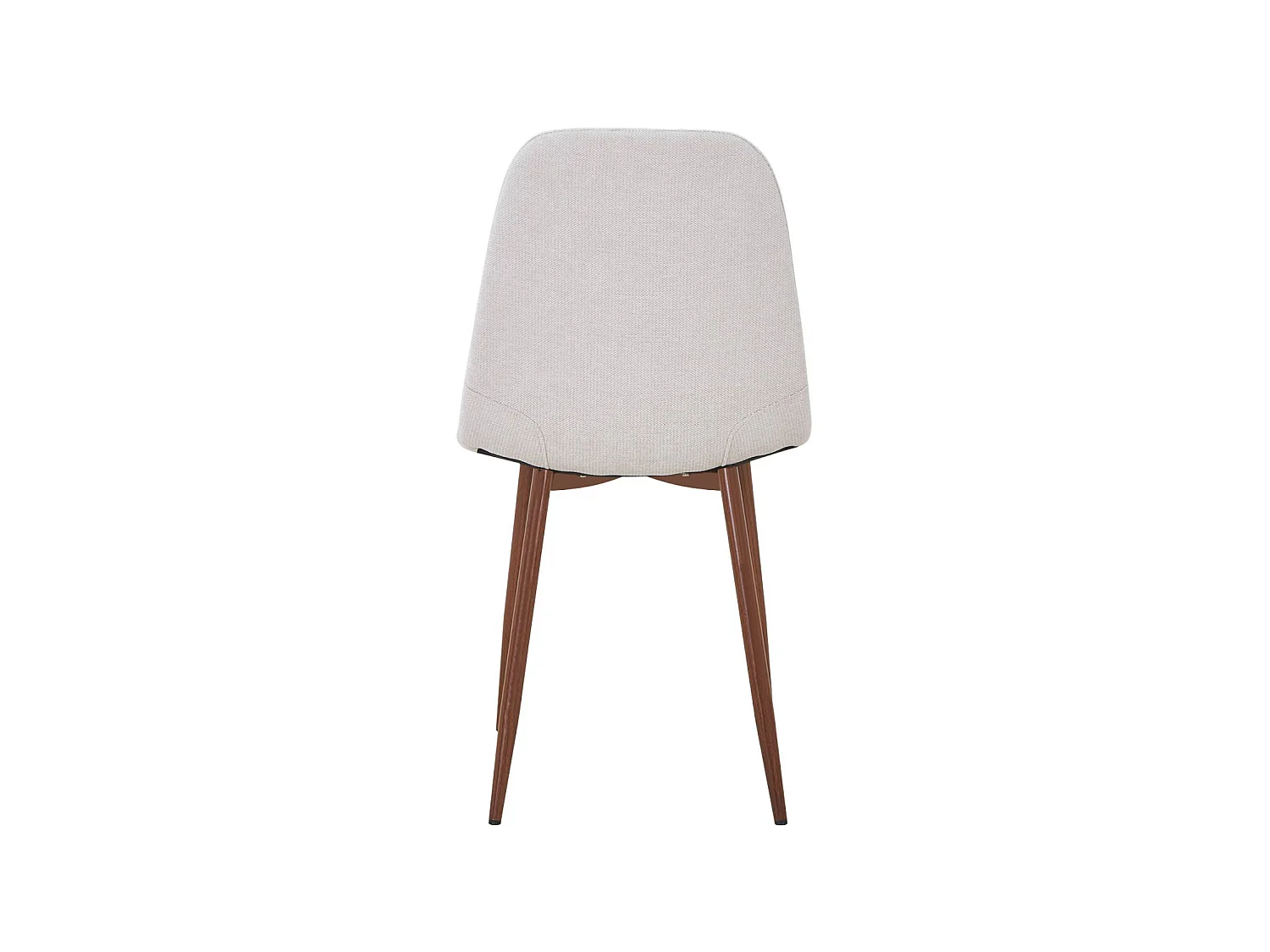 Silla de madera y tela con patas color nogal , set de 2 beige