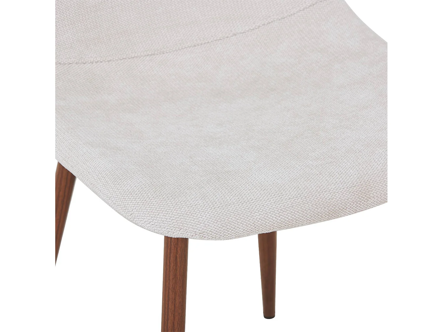 Silla de madera y tela con patas color nogal , set de 2 beige