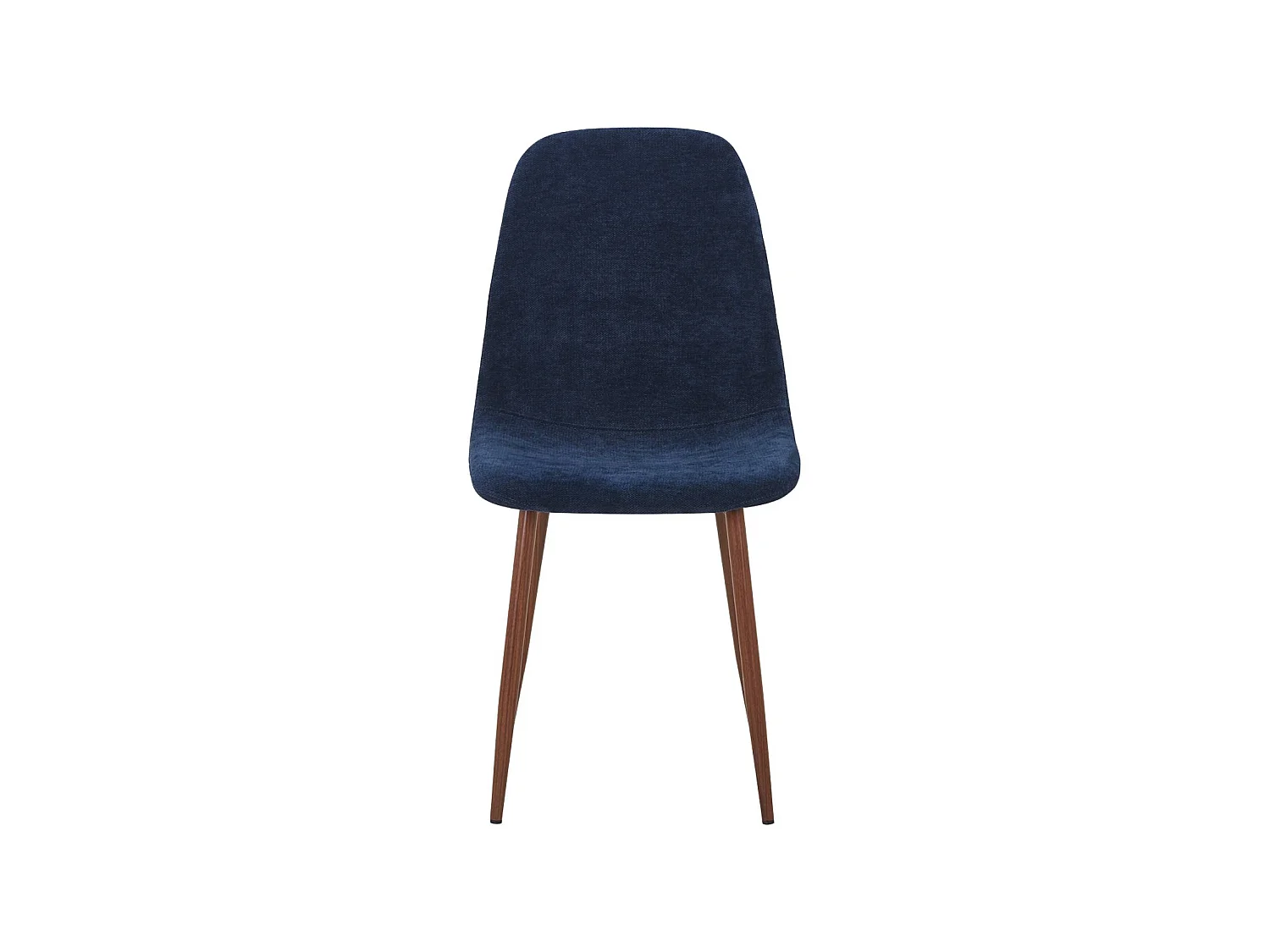 Silla de madera y tela con patas color nogal, set de 4 azul