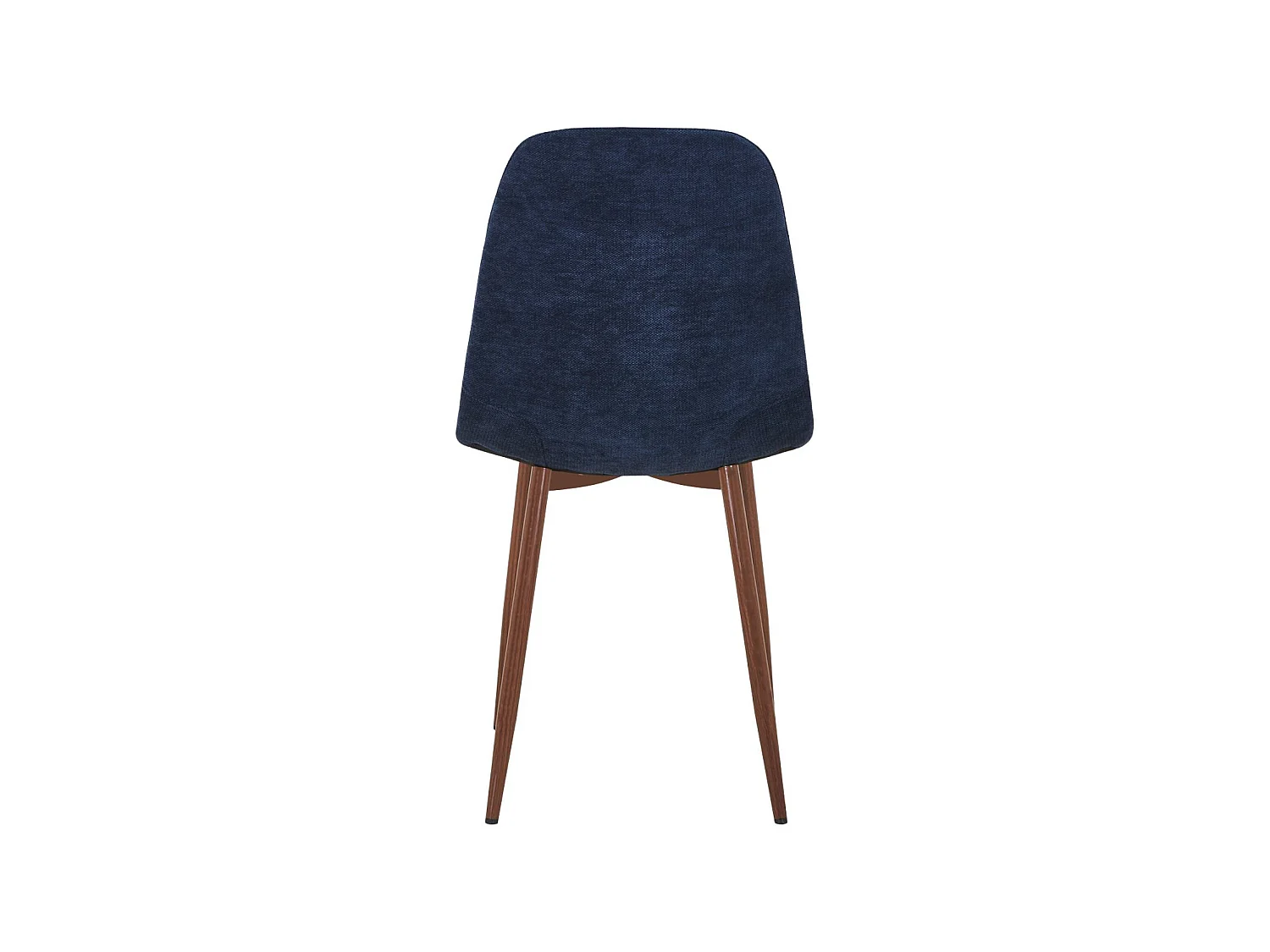 Silla de madera y tela con patas color nogal, set de 4 azul