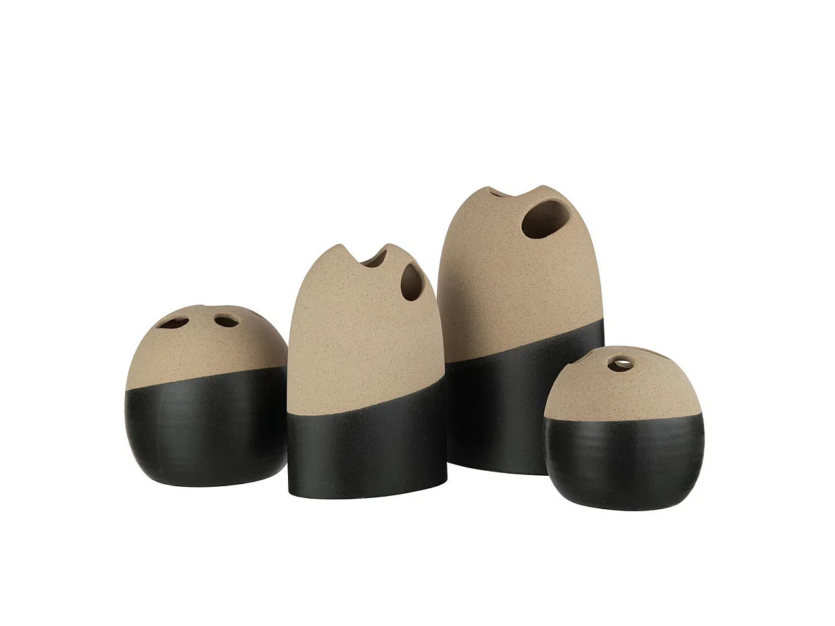 Vase Boule Déco "Black Lombok" 15cm Noir