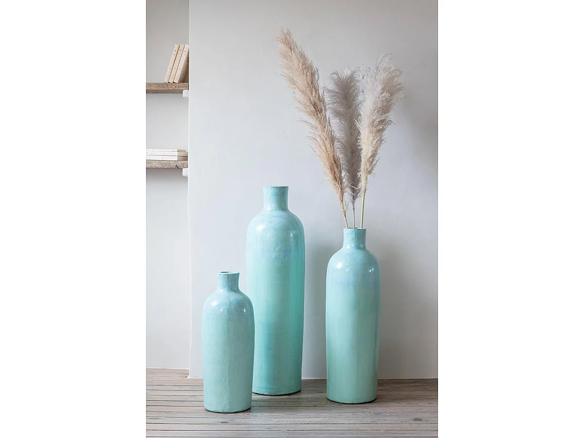 Vase Bouteille Déco "Justine" 80cm Bleu