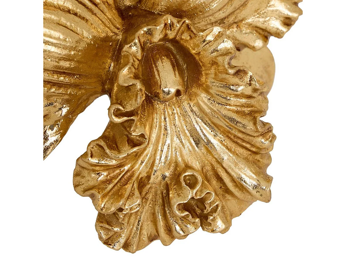 Fleur Déco en Résine "Belli" 20cm Doré