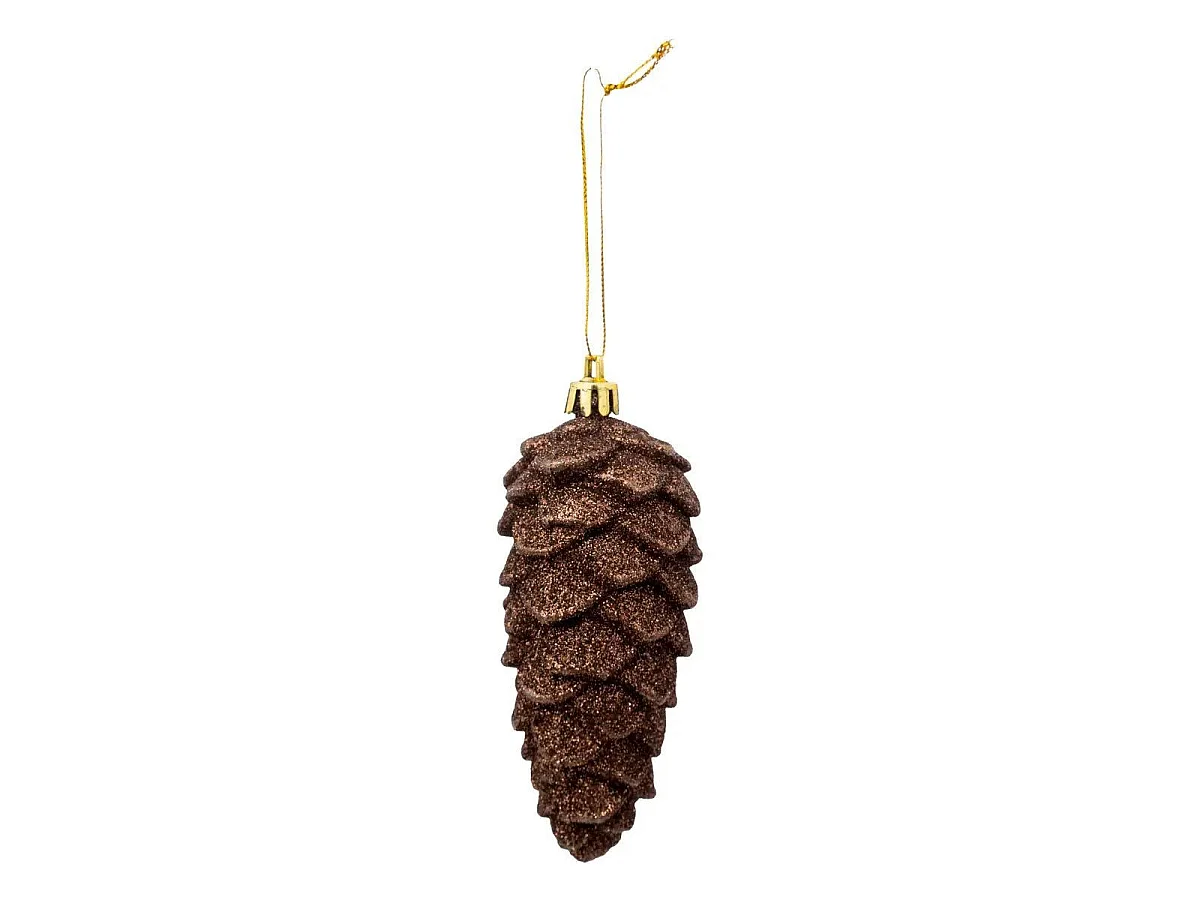 Lot de 2 Sujets de Noël "Pommes de Pin" 12cm Marron