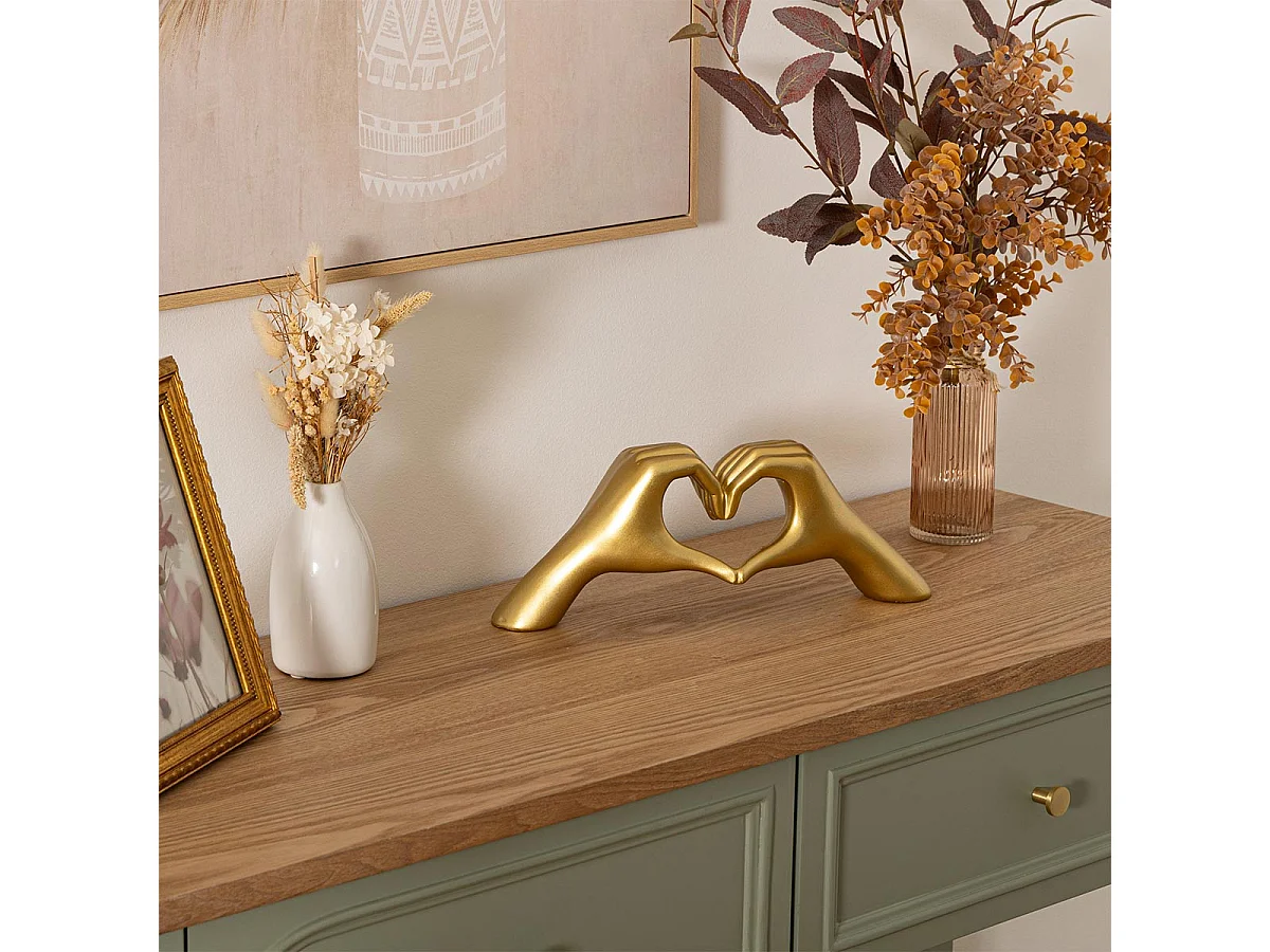 Mains Cœur Déco "Amy" 31cm Doré