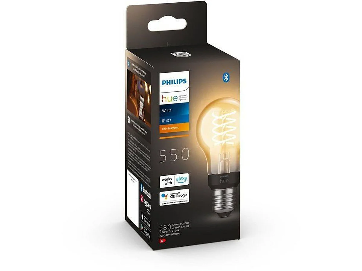 Philips Hue Filament White A60 E27 ampoule LED connectée 7W (550 lm) 2100K