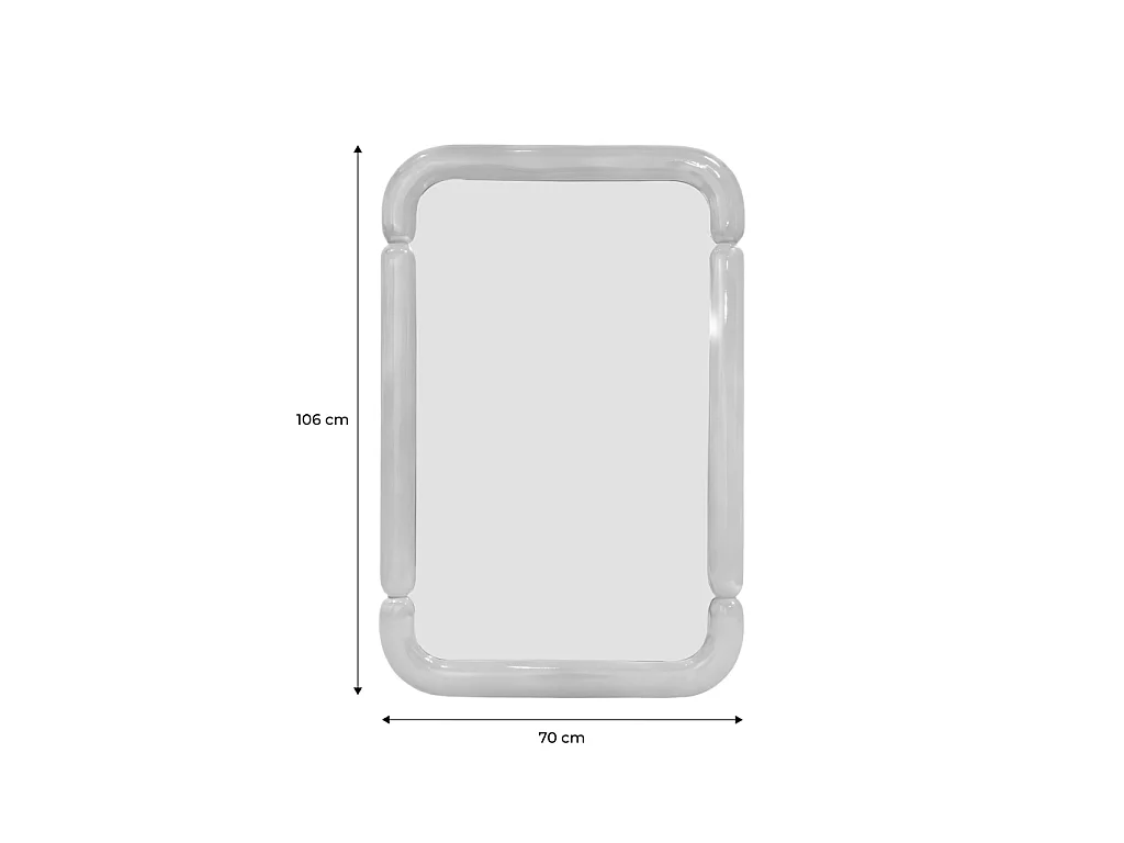 Miroir rectangulaire décor bois 106cm bleu clair - Volt