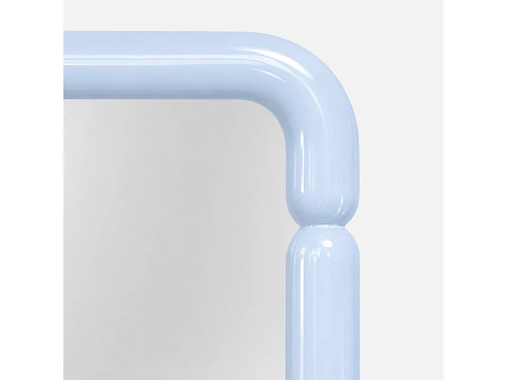 Specchio rettangolare decorativo in legno, 106cm, blu chiaro