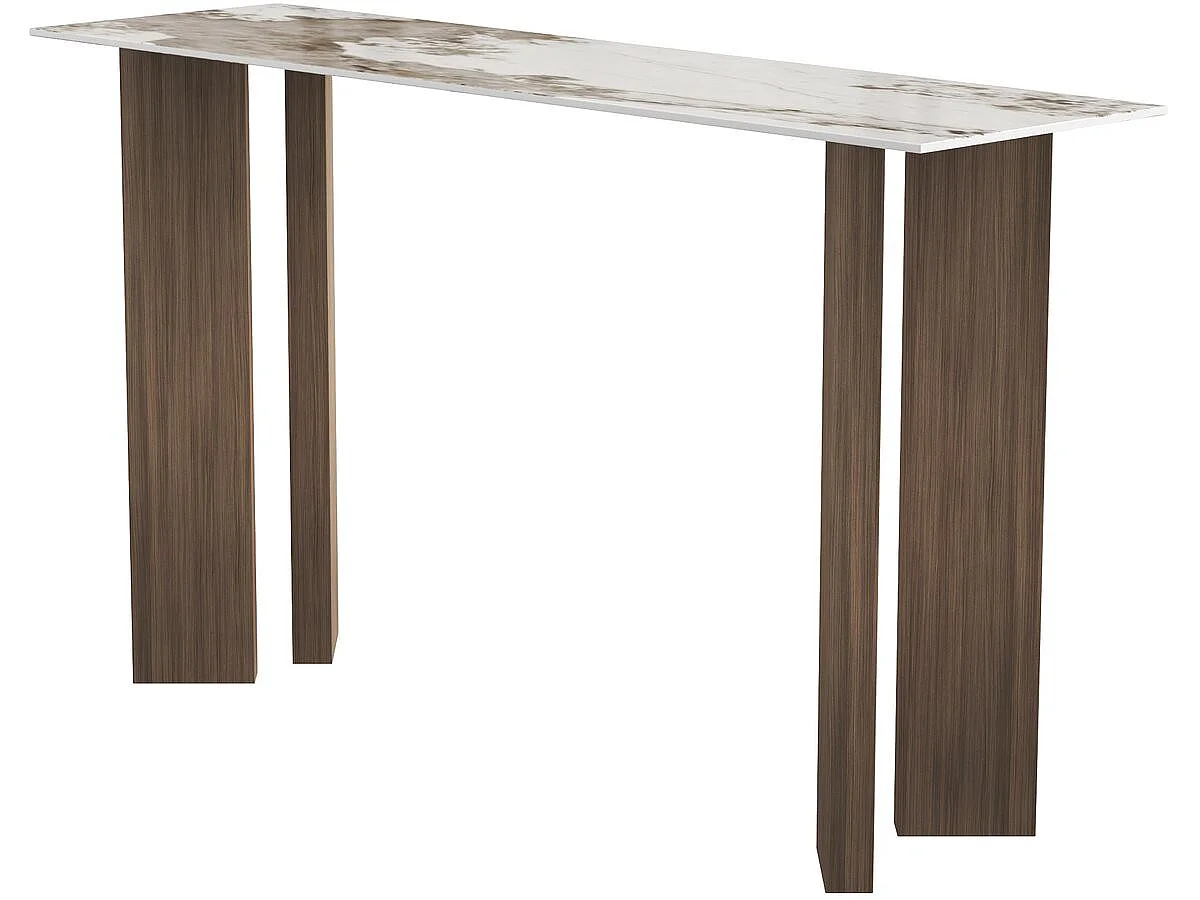 Konsole mit Keramikplatte im Pandora-Stil "Elma" – 140 cm – Braun
