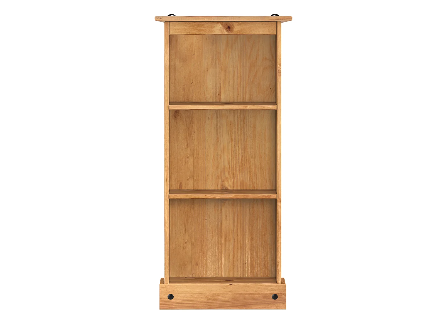 Mercers Furniture Corona Low Narrow Bookcase Slim Small Display Storage Solid Pine Wood with Mexican Styling Pine