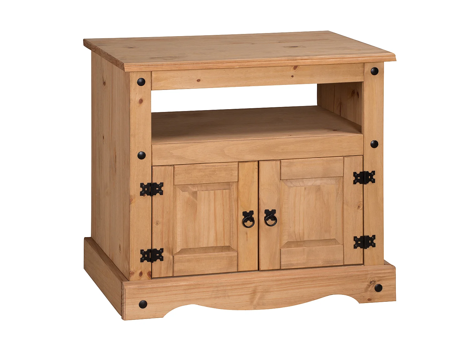 Mercers Furniture Corona Straight TV Unit Media Cabinet Stand Solid Wood Pine with Mexican Styling Wooden