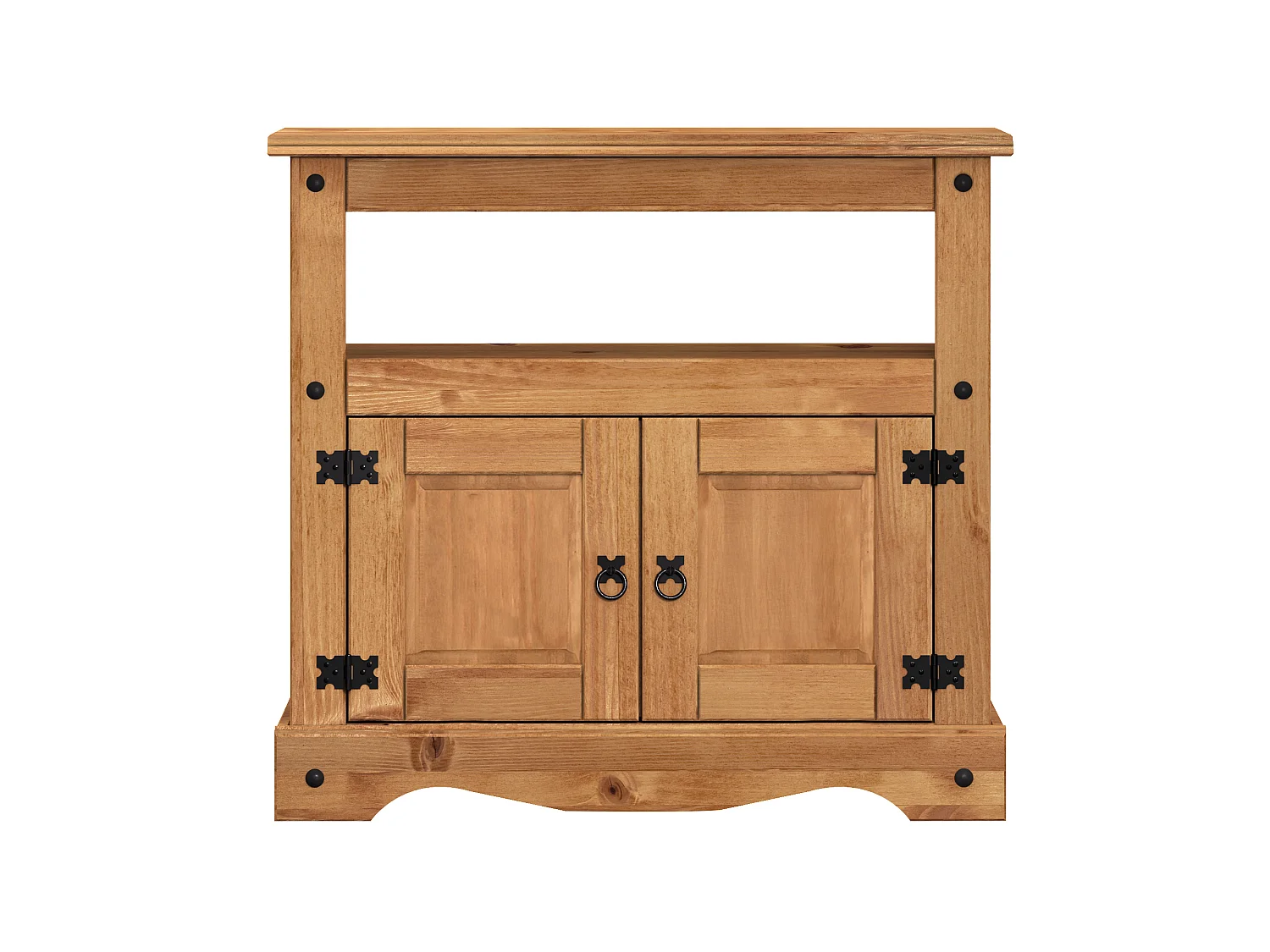 Mercers Furniture Corona Straight TV Unit Media Cabinet Stand Solid Wood Pine with Mexican Styling Wooden