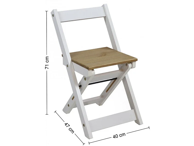 Mercers Furniture Corona White Wax Butterfly Dining Set Folding Table and 4 Chairs Compact Drop Leaf Small Kitchen Solid Wood Pine Wooden with Mexican Styling
