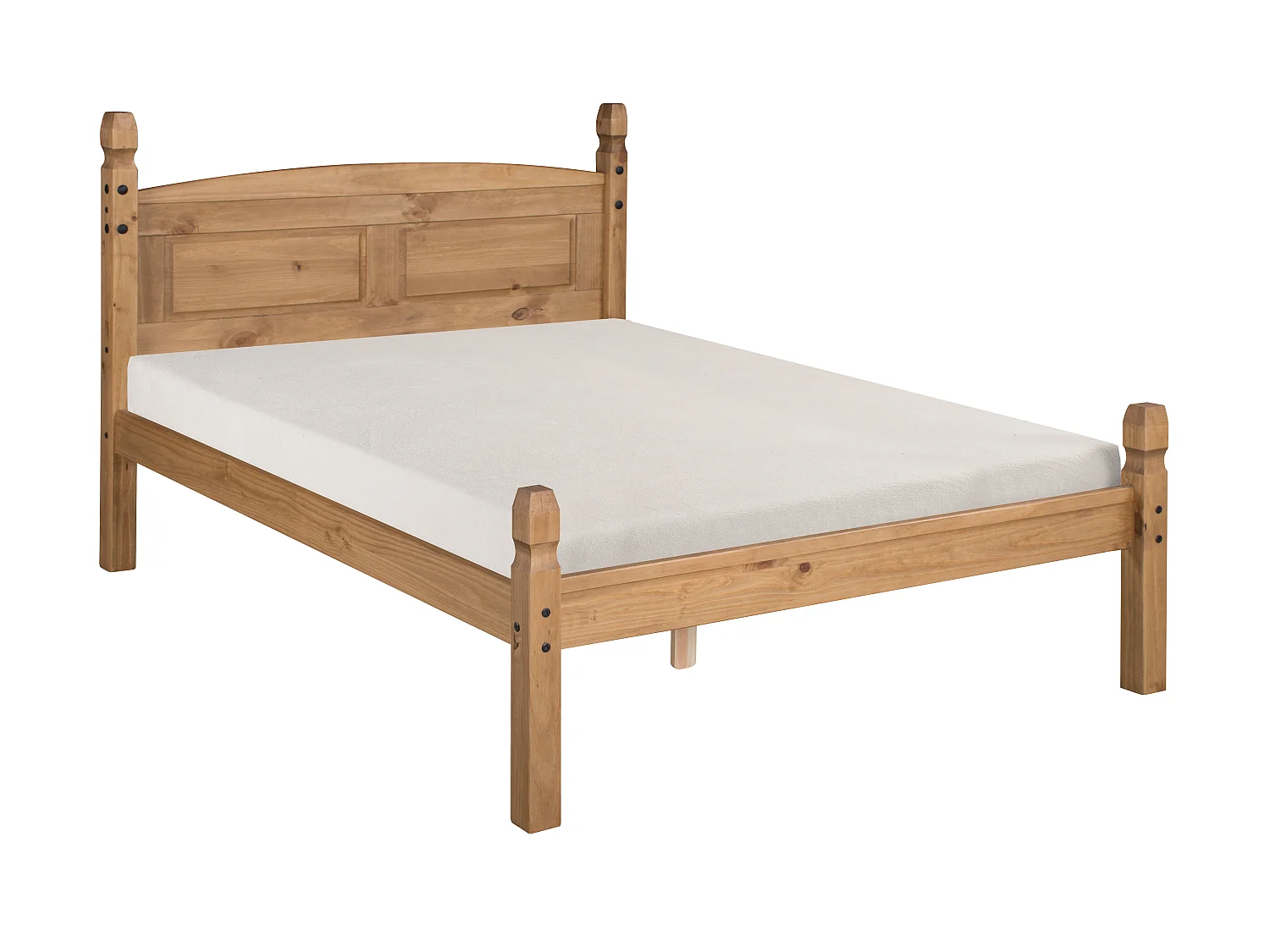 Mercers Furniture Corona 5'0 Low Foot End King Size Bed Frame Solid Wood Pine Wooden Bedroom with Mexican Styling
