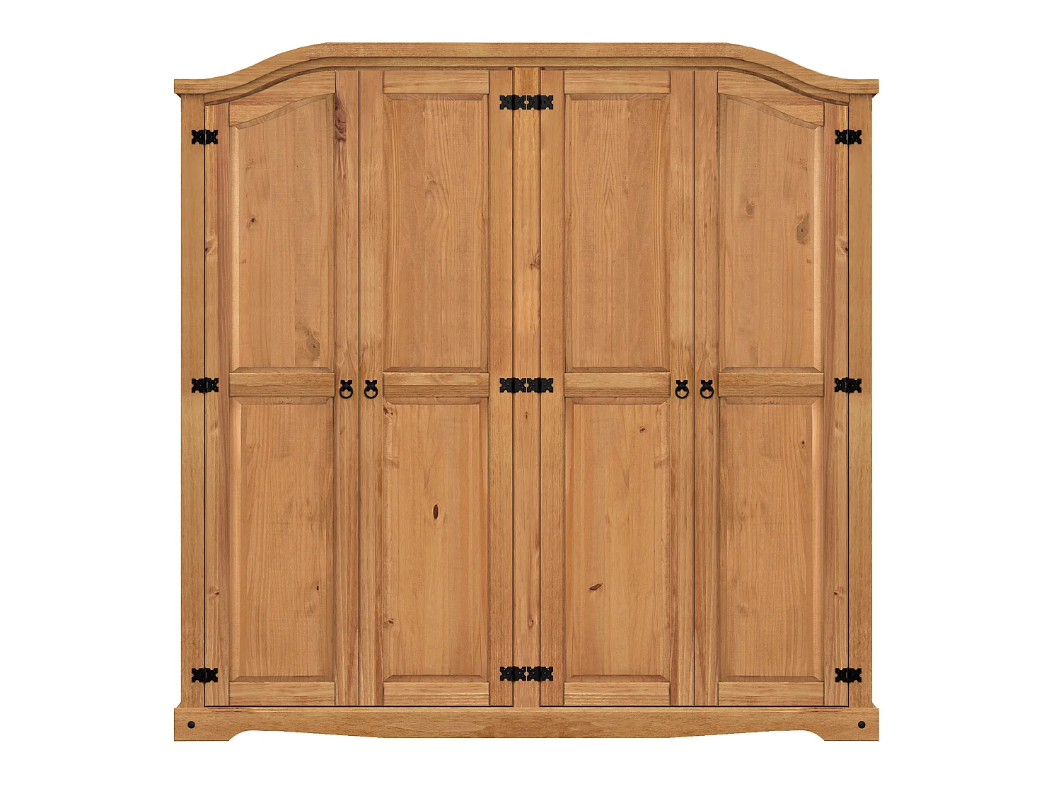 Mercers Furniture Corona 4 Door Arch Top Wardrobe Large Robe Solid Wood Pine Wooden Bedroom Rustic Mexican styling