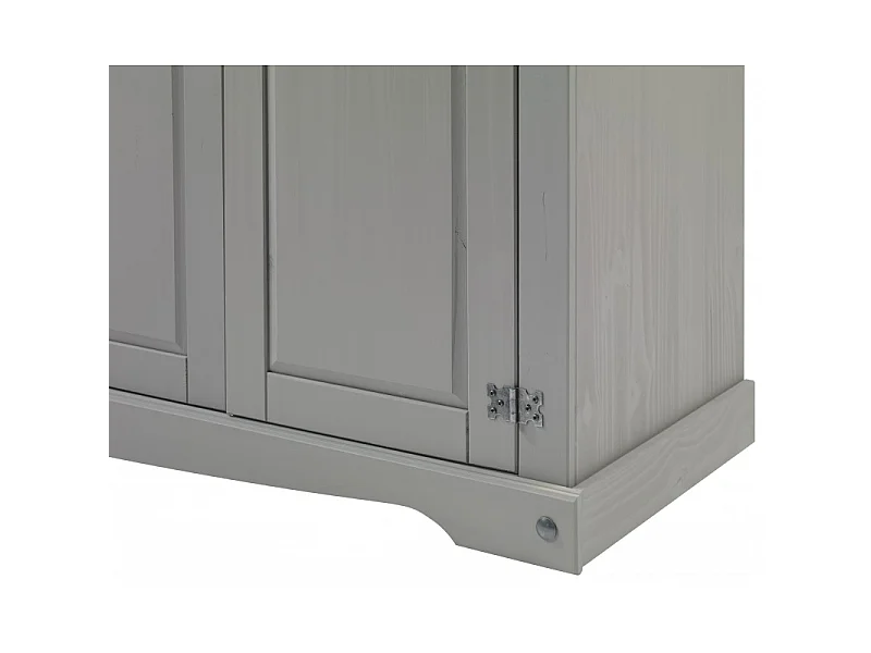 Mercers Furniture Corona Grey Wax 4 Door Arch Top Wardrobe Large Robe Solid Wood Pine Wooden Bedroom Rustic Mexican Styling