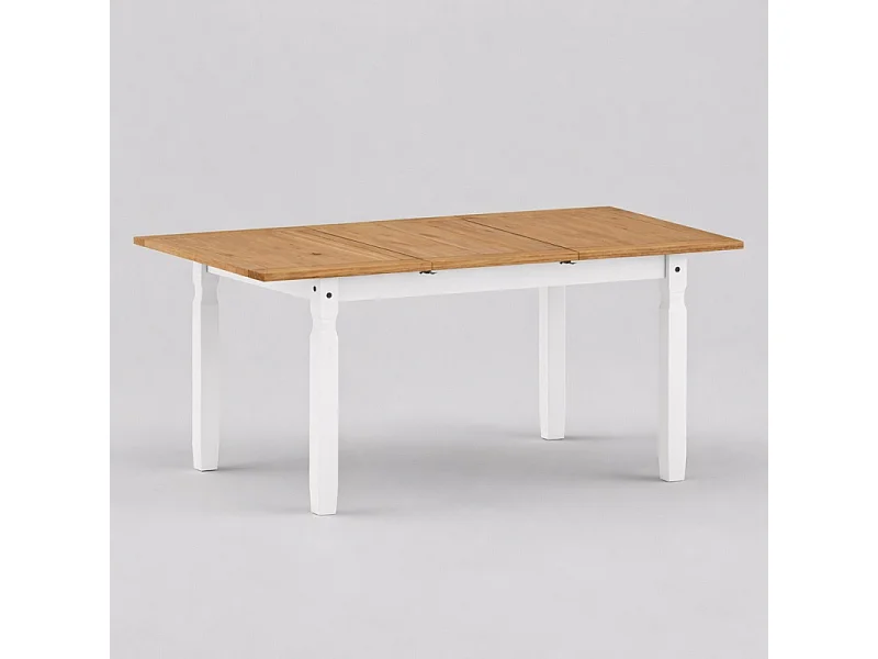 Mercers Furniture Corona White Small Extending Dining Table Solid Wood Mexican Pine Wooden Kitchen