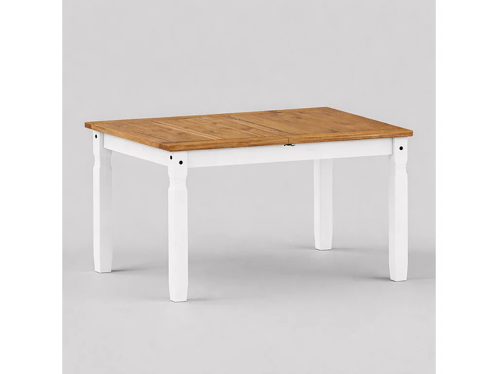 Mercers Furniture Corona White Small Extending Dining Table Solid Wood Mexican Pine Wooden Kitchen
