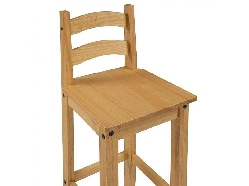 Mercers Furniture Corona Bistro Table and 2 Barstools Chairs Dining Set Kitchen Breakfast Table Solid Wood Mexican Pine Wooden High Tall