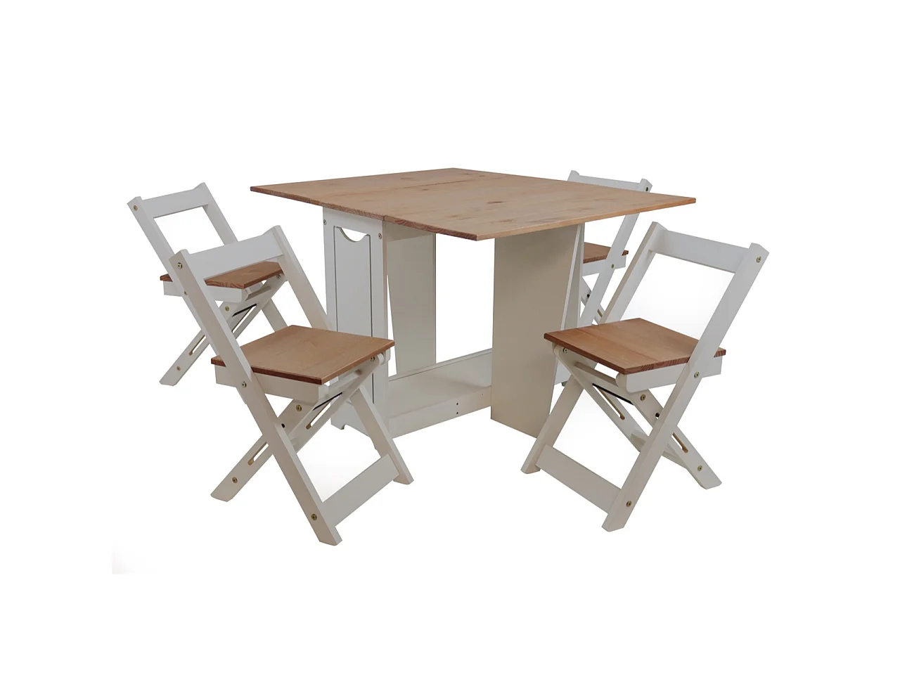 Mercers Furniture Corona Grey Wax Butterfly Dining Set & 4 Chairs Folding Compact Drop Leaf Solid Wood Pine Wooden Kitchen with Mexican Styling
