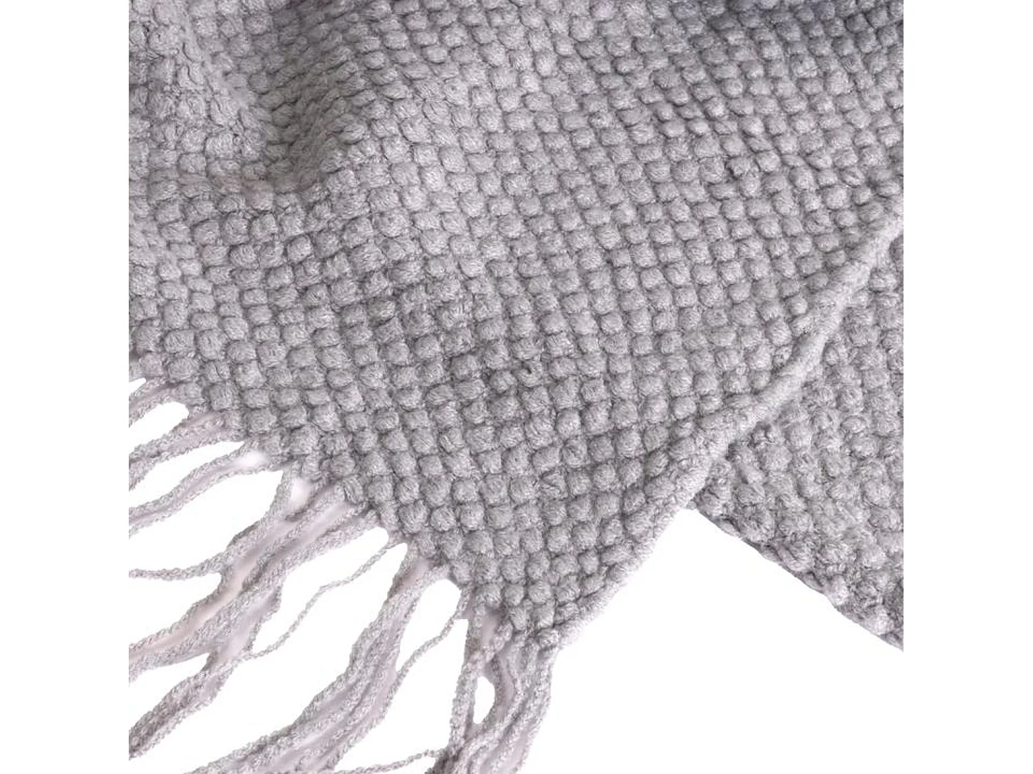 Couverture plaid gris clair 180x220cm DENARLA - SACASA