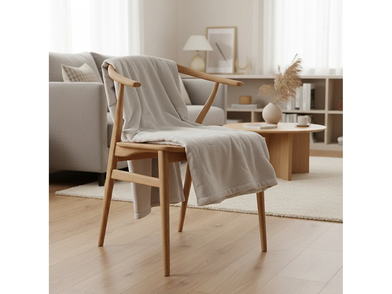 Couverture plaid blanc cassé 180x220cm DENARLA - SACASA