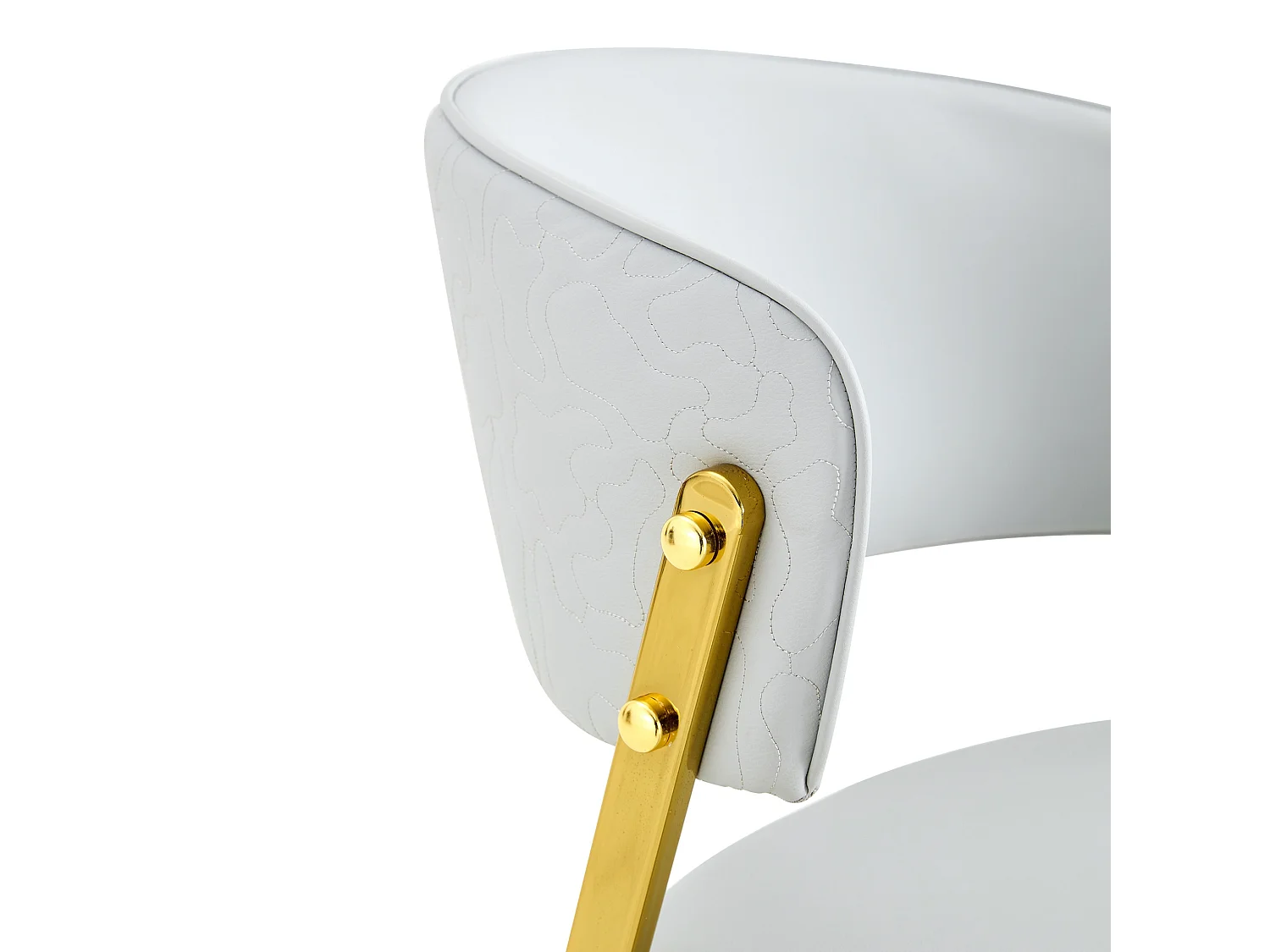 Moderne sedie da pranzo imbottite con schienale curvo, rivestimento in PU e gambe in metallo, set di 2