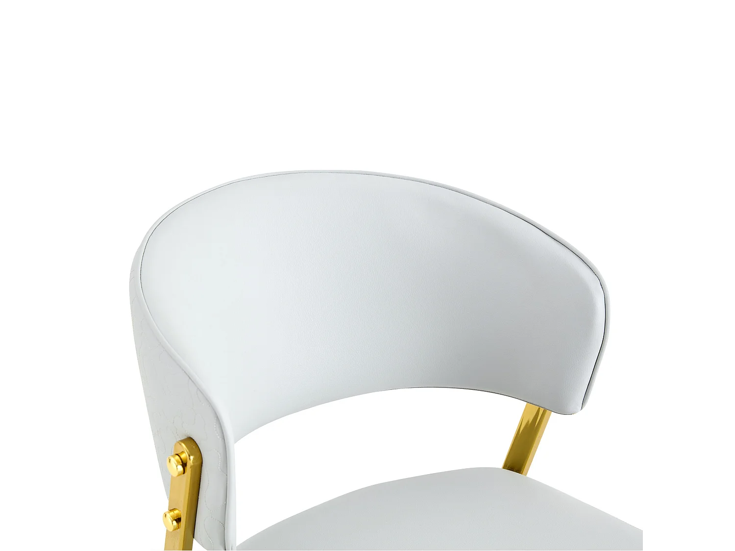 Moderne sedie da pranzo imbottite con schienale curvo, rivestimento in PU e gambe in metallo, set di 2