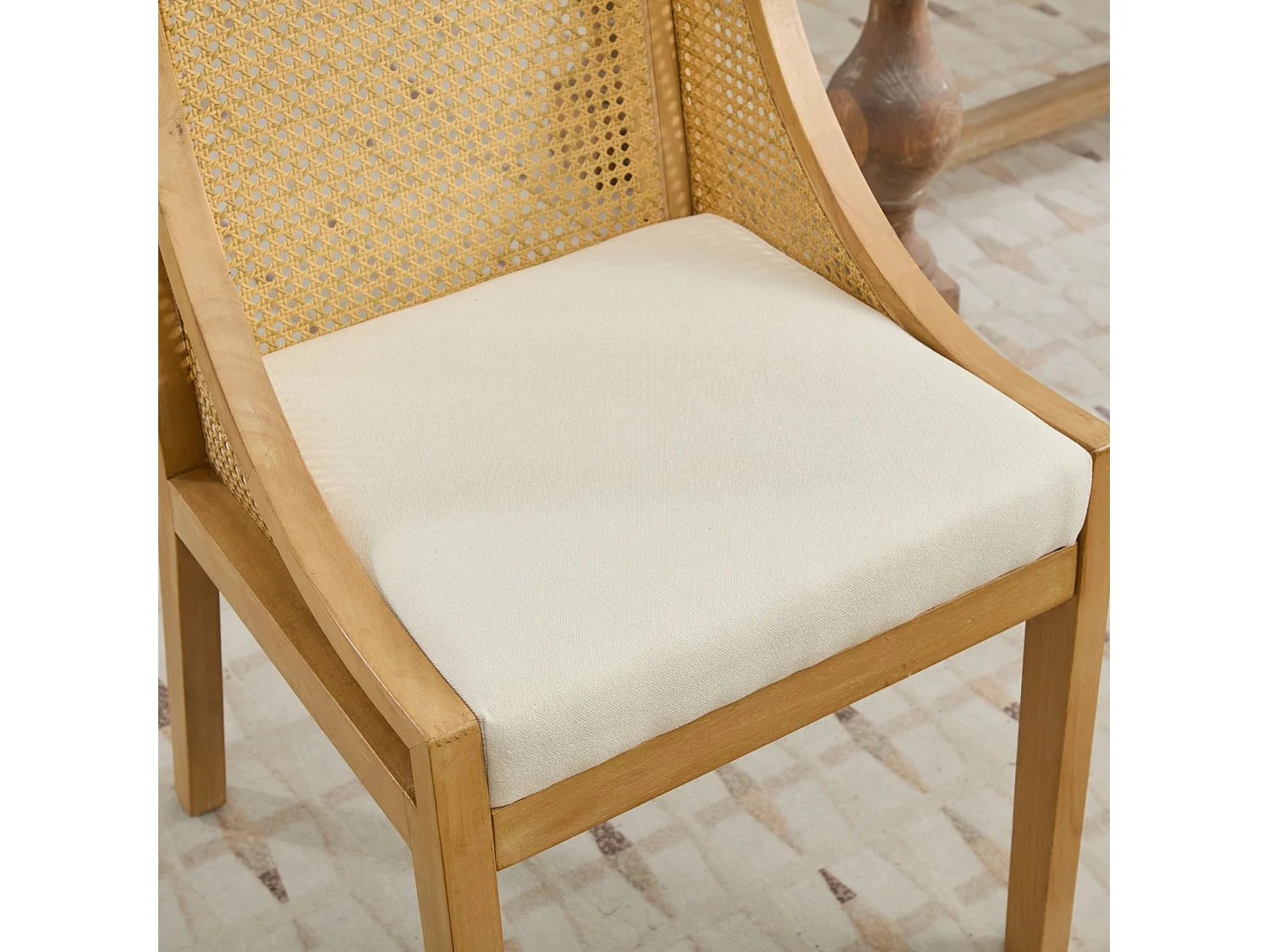 Lot de 1 chaises de salle à manger avec design sans accoudoirs et cadre en bois